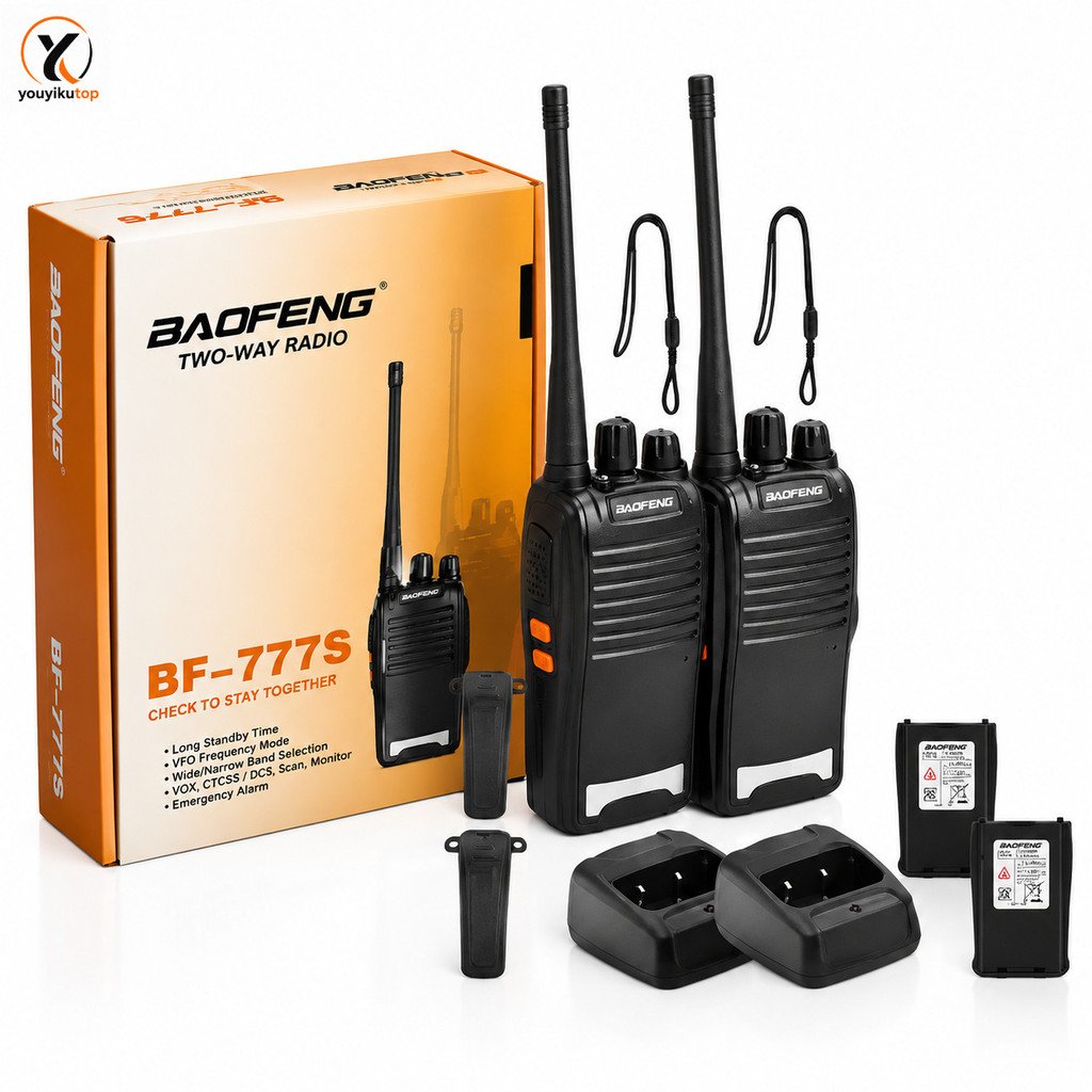 Kit com dois rádios comunicadores Baofeng BF-777S